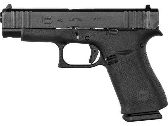 Glock G48 Slim Semi-Automatic Pistol 9mm Luger 4.17" Barrel 10-Round Black Black