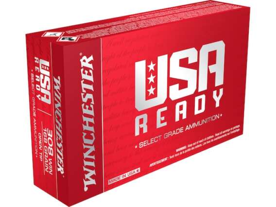 Winchester USA Ready Ammunition 308 Winchester 168 Grain Open Tip