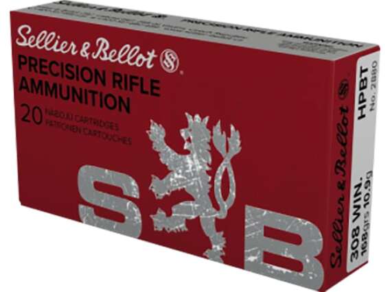 Sellier & Bellot Match Ammunition 308 Winchester 168 Grain Hollow Point Boat Tail