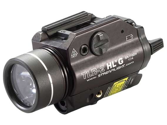 Streamlight TLR-2 HL G Weapon Light LED with Green Laser and 2 CR123A Batteries for Glock or Picatinny Rails Aluminum Matte