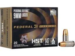 Federal Premium Personal Defense Ammunition 9mm Luger 147 Grain HST Jacketed Hollow Point