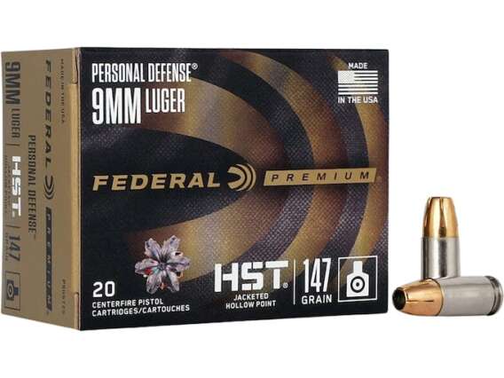 Federal Premium Personal Defense Ammunition 9mm Luger 147 Grain HST Jacketed Hollow Point