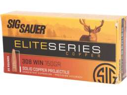 Sig Sauer Elite Performance Hunting HT Ammunition 308 Winchester 150 Grain Solid Copper Lead-Free Expanding Box of 20