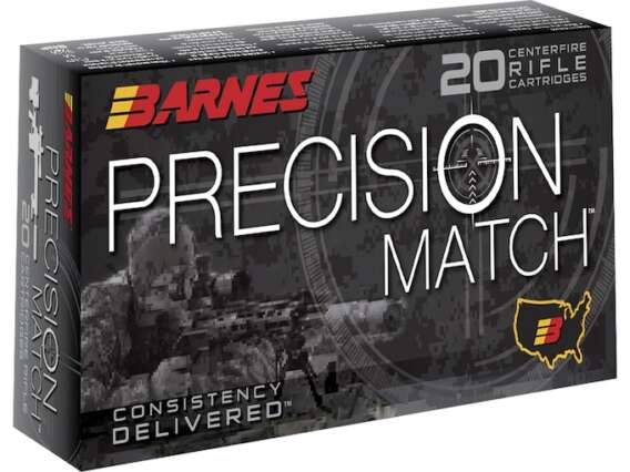 Barnes Precision Match Ammunition 308 Winchester 175 Grain Open Tip Match Box of 20