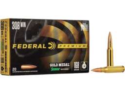 Federal Premium Gold Medal Ammunition 308 Winchester 168 Grain Sierra MatchKing Hollow Point Boat Tail