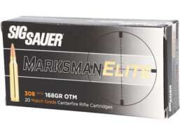 Sig Sauer Elite Performance Match Grade Ammunition 308 Winchester 168 Grain Open Tip Match