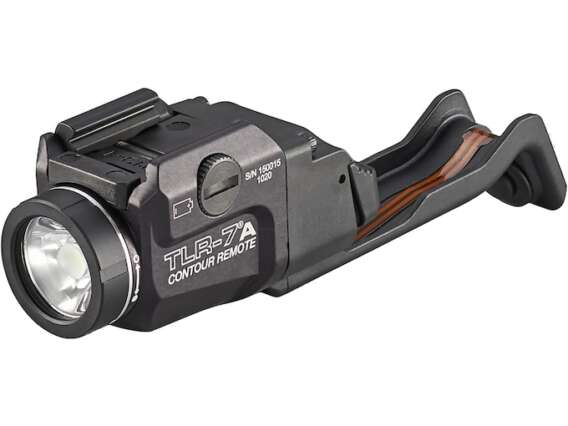 Streamlight TLR-7A Contour Remote Weapon Light LED for Glock or Picatinny Rails with 1 CR123A Battery Aluminum Black