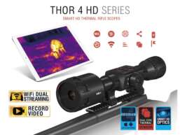 ATN ThOR 4 HD Thermal Rifle Scope 7-28x, 384x288 with HD Video Recording, Wi-Fi, GPS, Smooth Zoom, Smartphone Control via iOS or Android app Matte Black