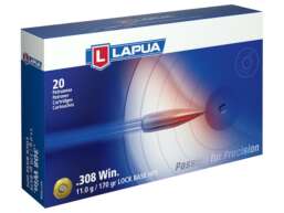 Lapua Ammunition 308 Winchester 170 Grain Full Metal Jacket Box of 20