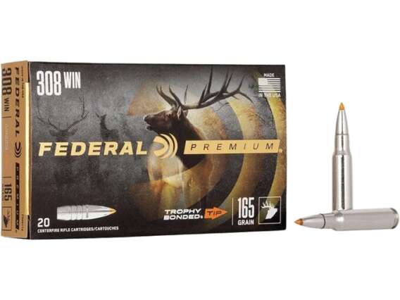 Federal Premium Ammunition 308 Winchester 165 Grain Trophy Bonded Tip