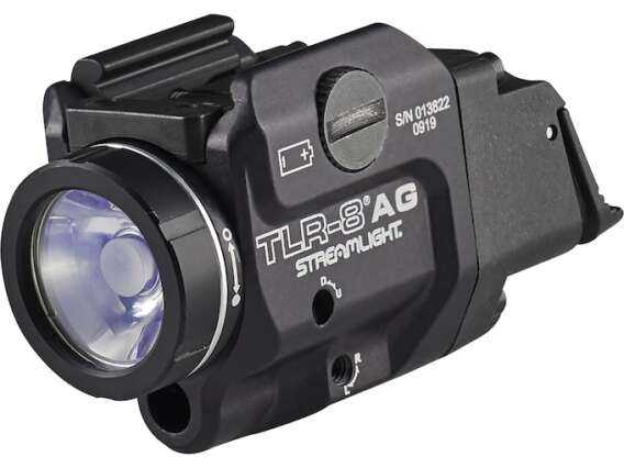 Streamlight TLR-8A Flex Weapon Light White LED with Green Laser with CR123A Battery for Glock or Picatinny Rails Aluminum Black