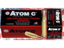 Atomic Tactical Cycling Subsonic Ammunition 308 Winchester 260 Grain Expanding Round Nose Soft Point Box of 50