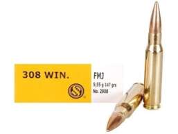 Sellier & Bellot Ammunition 308 Winchester 147 Grain Full Metal Jacket