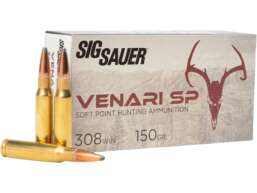 Sig Sauer Venari SP Ammunition 308 Winchester 150 Grain Jacketed Soft Point Box of 20