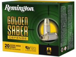 Remington Golden Saber Defense Ammunition 9mm Luger 147 Grain Brass Jacketed Hollow Point Box of 20