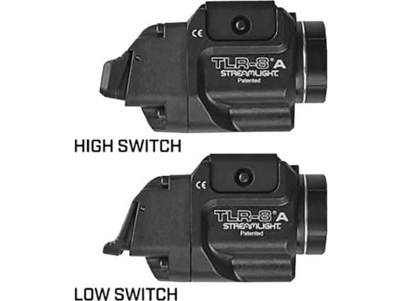 Streamlight TLR-8A Flex Weapon Light White LED with Red Laser with CR123A Battery for Glock or Picatinny Rails Aluminum Black