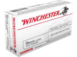 Winchester USA Ammunition 9mm Luger 147 Grain Jacketed Hollow Point