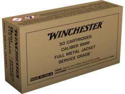 Winchester Service Grade 9mm Luger 115 Grain Full Metal Jacket