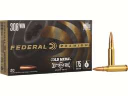 Federal Premium Gold Medal Centerstrike Ammunition 308 Winchester 175 Grain Open Tip Match