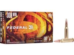 Federal Fusion Ammunition 308 Winchester 180 Grain Bonded Spitzer Boat Tail Box of 20