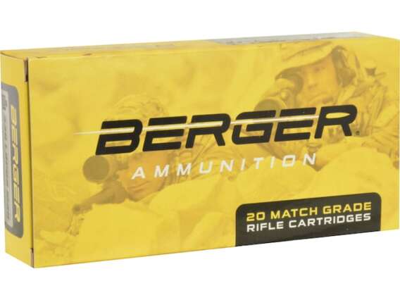 Berger Match Grade Ammunition 308 Winchester 175 Grain OTM Tactical Box of 20