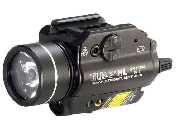 Streamlight TLR-2 HL Weapon Light LED with Red Laser and 2 CR123A Batteries for Glock or Picatinny Rails Aluminum Matte